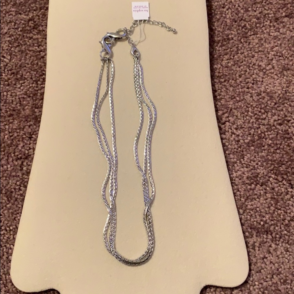 Silver 3 chain necklace